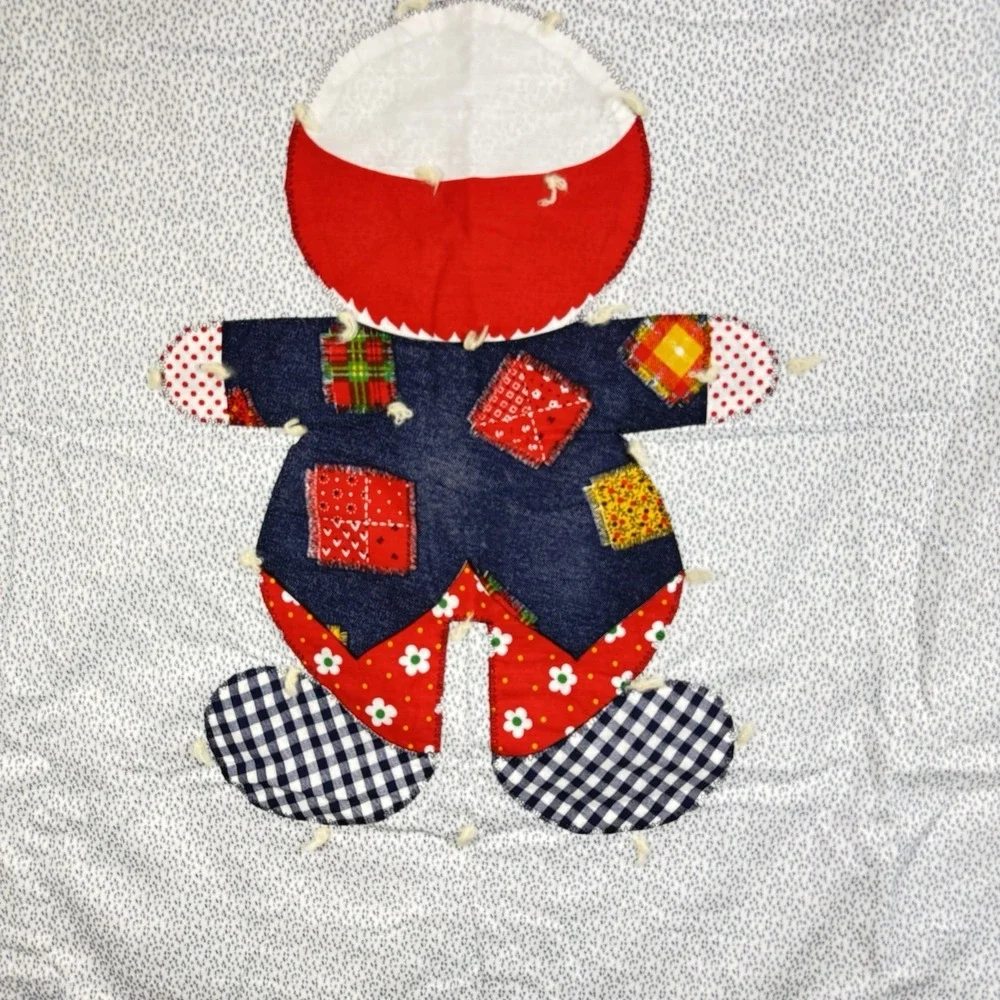 Springs Mills Vtg 1975 Cut & Sew Fabric Panel Circus Clown Blanket Quilt 57 x 42